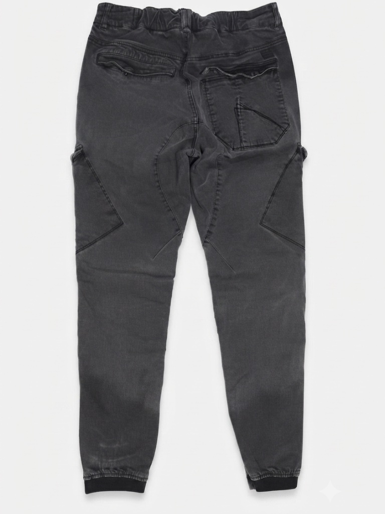 Chasin' Gray Cargo Joggers Zip Hem Slim Fit Stretch Men's Medium — image 2 of 3